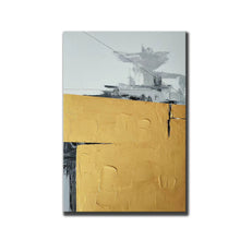 Load image into Gallery viewer, Black Yellow White Large Abstract Painting Original Large Canvas Art Np119