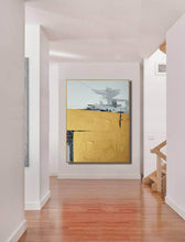 Load image into Gallery viewer, Black Yellow White Large Abstract Painting Original Large Canvas Art Np119