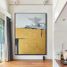 Load image into Gallery viewer, Black Yellow White Large Abstract Painting Original Large Canvas Art Np119