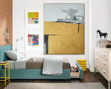 Load image into Gallery viewer, Black Yellow White Large Abstract Painting Original Large Canvas Art Np119