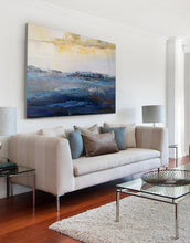 Load image into Gallery viewer, Large Textured Wall Art Original Blue Abstract Art Sea Landscape Painting Bp092