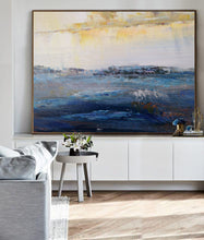 Load image into Gallery viewer, Large Textured Wall Art Original Blue Abstract Art Sea Landscape Painting Bp092