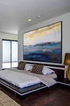 Load image into Gallery viewer, Large Textured Wall Art Original Blue Abstract Art Sea Landscape Painting Bp092