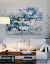 Load image into Gallery viewer, Original Blue White Sky Abstract Painting Large Cloud Oil Painting Dp093