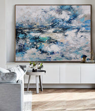 Load image into Gallery viewer, Original Blue White Sky Abstract Painting Large Cloud Oil Painting Dp093