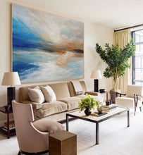 Load image into Gallery viewer, Sunrise Landscape Painting Beige Abstract Painting On Canvas Dp108