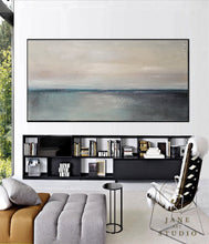 Load image into Gallery viewer, Blue Sea Abstact Painting Sofa Size Artwork Qp084