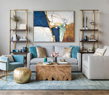 Load image into Gallery viewer, Large Gold Beige Abstract Painting, Large Living Room Art Gp014