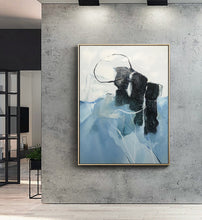 Load image into Gallery viewer, Light Blue Painting Green Painting, Minimalist Abstract Painting Gp016