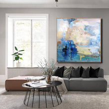 Load image into Gallery viewer, Blue Abstract Oil Painting,Sky Abstract Painting White Abstract Art Painting Bl010