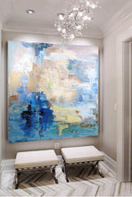 Load image into Gallery viewer, Blue Abstract Oil Painting,Sky Abstract Painting White Abstract Art Painting Bl010