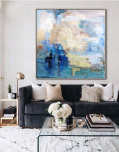 Load image into Gallery viewer, Blue Abstract Oil Painting,Sky Abstract Painting White Abstract Art Painting Bl010