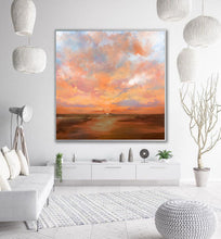 Load image into Gallery viewer, Large Sky Abstract Art Painting Brown Painting Orange Painting Sunset Landscape Bp079