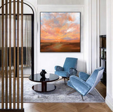 Load image into Gallery viewer, Large Sky Abstract Art Painting Brown Painting Orange Painting Sunset Landscape Bp079