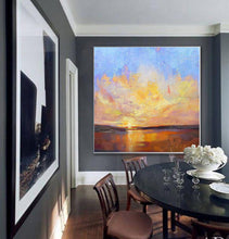 Load image into Gallery viewer, Large Sunset Landscape Painting Sky Abstract Art Painting On Canvas Dp087