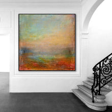 Load image into Gallery viewer, Orange Green Abstract Art Painting Sea Oil Painting For Living Room Dp107