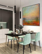 Load image into Gallery viewer, Orange Green Abstract Art Painting Sea Oil Painting For Living Room Dp107