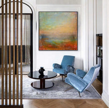 Load image into Gallery viewer, Orange Green Abstract Art Painting Sea Oil Painting For Living Room Dp107