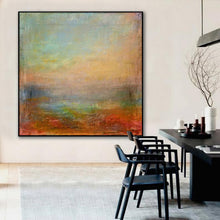 Load image into Gallery viewer, Orange Green Abstract Art Painting Sea Oil Painting For Living Room Dp107