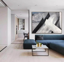 Load image into Gallery viewer, Black and White Wall Art Painting Oversized Canvas Wall Art Np110