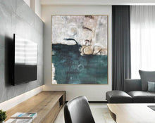 Load image into Gallery viewer, Xl Abstract Painting Deep Green Canvas Wall Art Np079