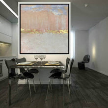 Load image into Gallery viewer, Pink White Gold Abstract Painting Original Oil Painting on Canvas Np109