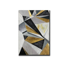 Load image into Gallery viewer, Geometric Wall Art Gold Abstract Painting On Canvas Big Artwork Np082
