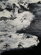 Load image into Gallery viewer, Large Black and White Ocean Painting Coastal Wall Art Grey Wall Decor Op075