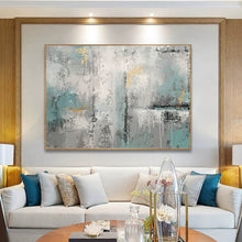 Load image into Gallery viewer, White Green Gold Abstract Painting Original Contemporary Art Yp025