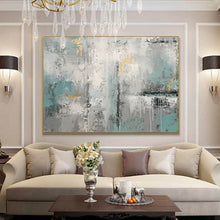 Load image into Gallery viewer, White Green Gold Abstract Painting Original Contemporary Art Yp025