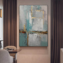 Load image into Gallery viewer, Gold Blue White Original Abstract Painting Large Acrylic Painting Yp13