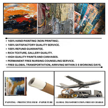 Load image into Gallery viewer, Large Living Room Art Blue Gold Abstract Painting Bg012