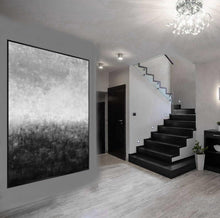 Load image into Gallery viewer, Black and White Abstract Painting Gray Huge Wall Art Yp12