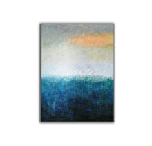 Load image into Gallery viewer, Deep Blue White Yellow Abstract Painting on Canvas Original Yp020