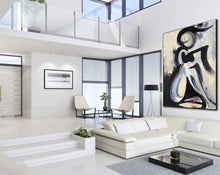 Load image into Gallery viewer, Black And White Abstract Painting On Canvas For Living Room Kp034