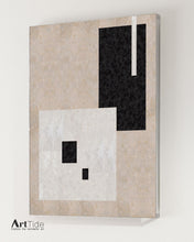 Load image into Gallery viewer, Black and White Minimalist Painting Beige Canvas Art Ap005