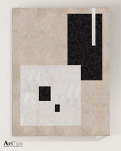 Load image into Gallery viewer, Black and White Minimalist Painting Beige Canvas Art Ap005