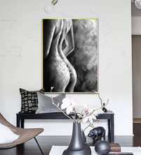 Load image into Gallery viewer, Nude Wall Art Original Black and White Erotic Painting For Bedroom Op002