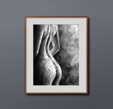 Load image into Gallery viewer, Nude Wall Art Original Black and White Erotic Painting For Bedroom Op002