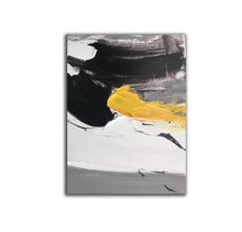 Load image into Gallery viewer, Black And White Painting Yellow Abstract Painting on Canvas Cp007