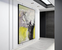 Load image into Gallery viewer, Yellow Grey Black Abstract Paintings on Canvas Colourful Wall Art Cp006