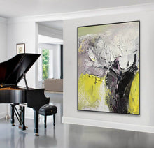 Load image into Gallery viewer, Yellow Grey Black Abstract Paintings on Canvas Colourful Wall Art Cp006