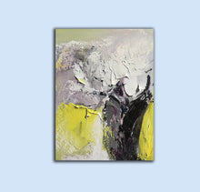 Load image into Gallery viewer, Yellow Grey Black Abstract Paintings on Canvas Colourful Wall Art Cp006
