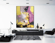 Load image into Gallery viewer, Black Yellow Purple Abstract Painting Original Modern Painting Np106