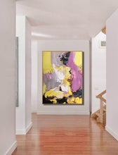 Load image into Gallery viewer, Black Yellow Purple Abstract Painting Original Modern Painting Np106