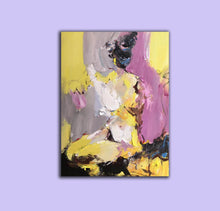 Load image into Gallery viewer, Black Yellow Purple Abstract Painting Original Modern Painting Np106