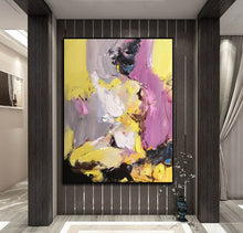 Load image into Gallery viewer, Black Yellow Purple Abstract Painting Original Modern Painting Np106