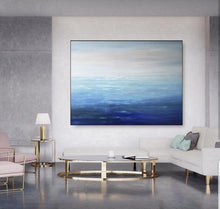 Load image into Gallery viewer, Light Blue Ocean Abstract Painting Extra Large Abstract Painting Np065