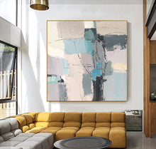Load image into Gallery viewer, Gray Blue Abstract Painting Minimalist Painting Office Decor Op010