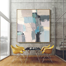 Load image into Gallery viewer, Gray Blue Abstract Painting Minimalist Painting Office Decor Op010